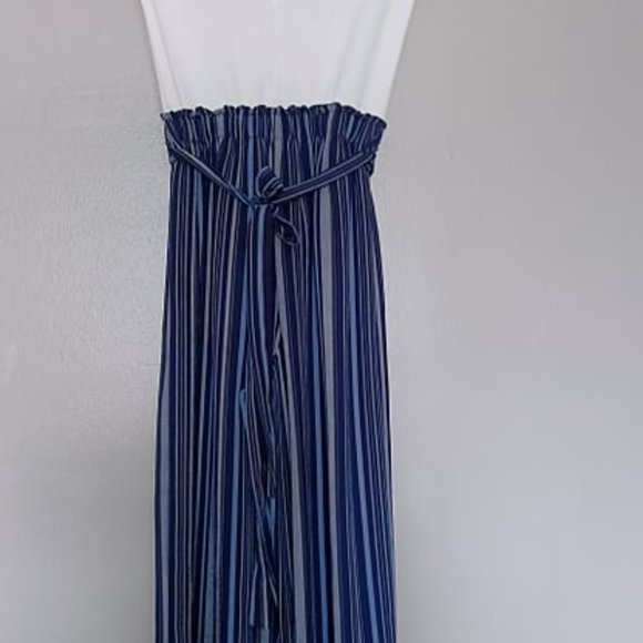 LA Gypsy White And Blue Jumpsuit Size XS - Picture 6 of 7